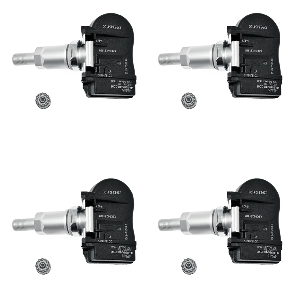 

4X Tire Pressure Monitoring Sensor 52933-D4100 for Hyundai Santa Fe Sport Veloster Kona Kia Optima Sorento Soul 16-20