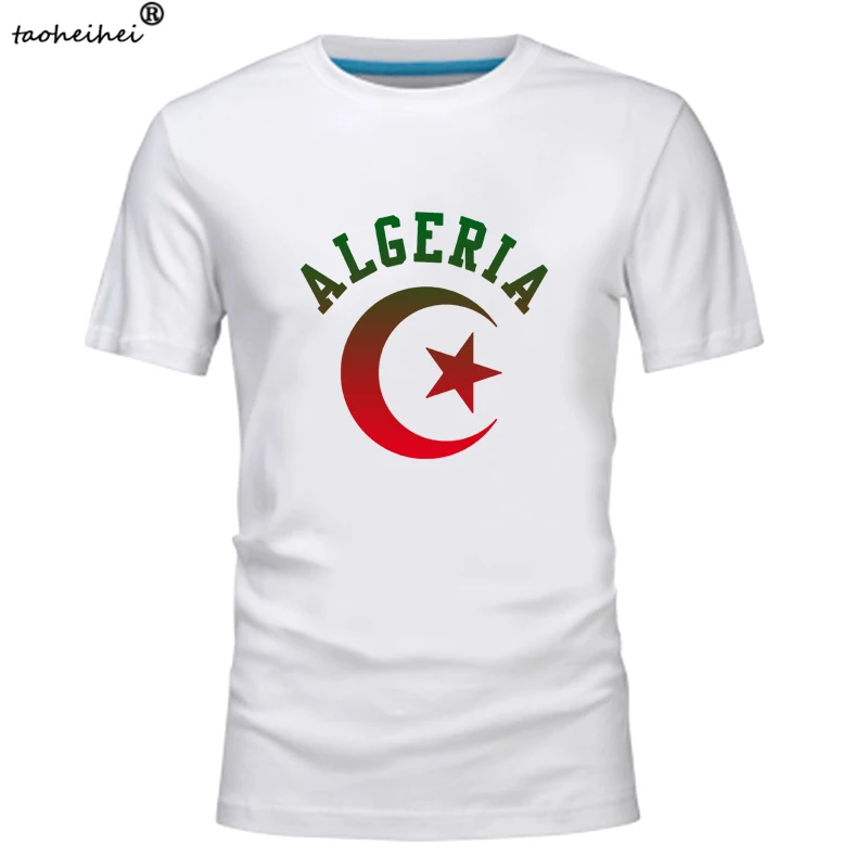 

Модная мужская футболка с логотипом Алжира, Мужская футболка с надписью «Республика Алжир», одежда с флагом Арабской страны, мужские футбол...