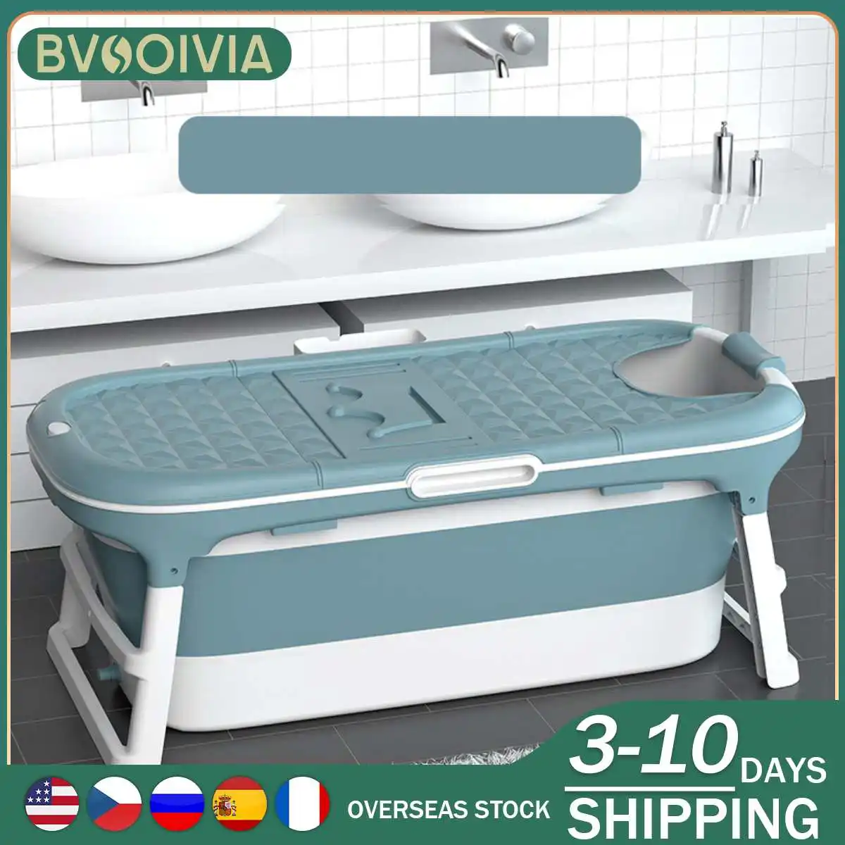 

BVSOIVIA 145cm Adult Bathtub Folding Bath Summer Soaking Tub For Child Soaking Tub Non-slip Swimming Pool Sauna Cold Water SPA