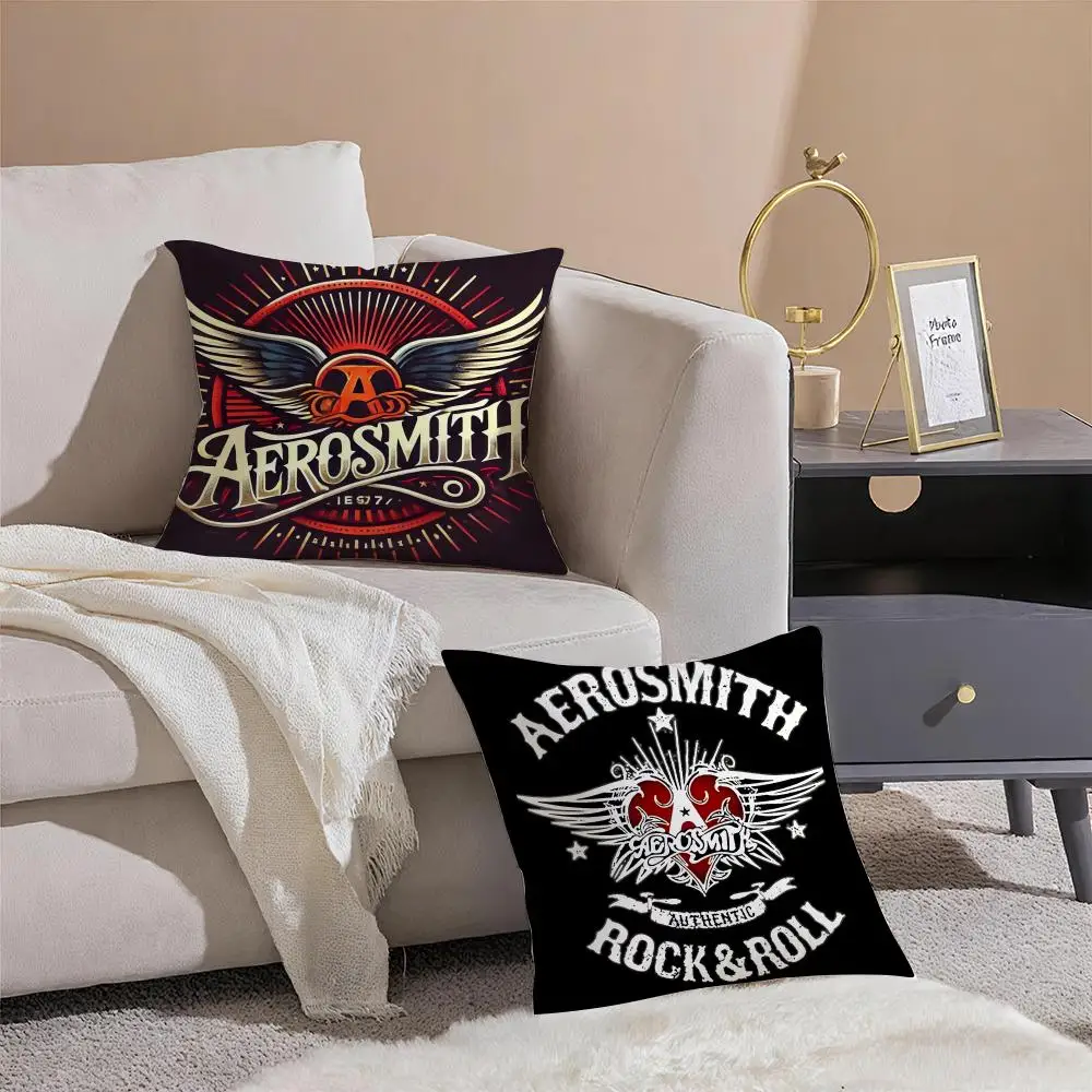 Фото Чехол для подушки Band A-Aerosmith, дышащая льняная наволочка, летняя, без запаха, экологически чистая, с невидимой молнией, моющаяся. №3