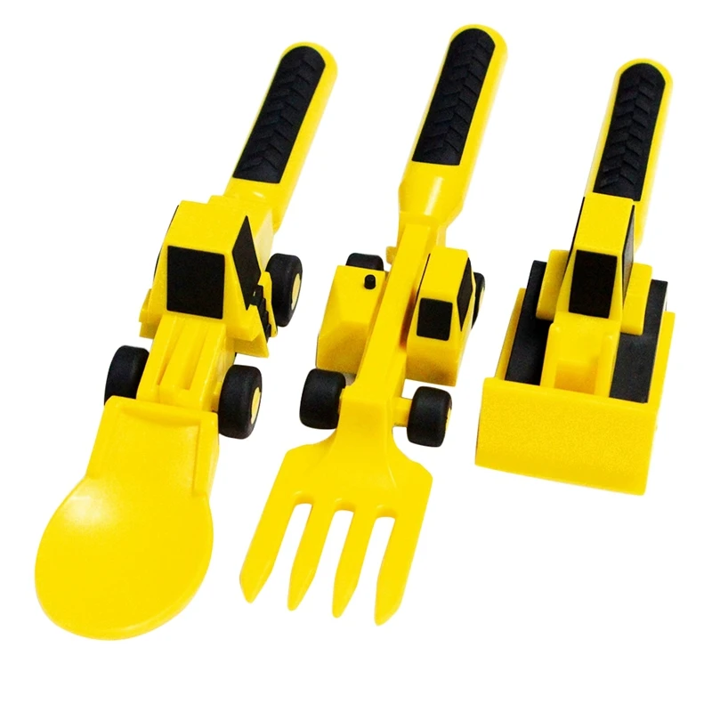 

Children's Car Tableware Bulldozer Excavator Shovel 3-Piece Cutlery Children's Tableware