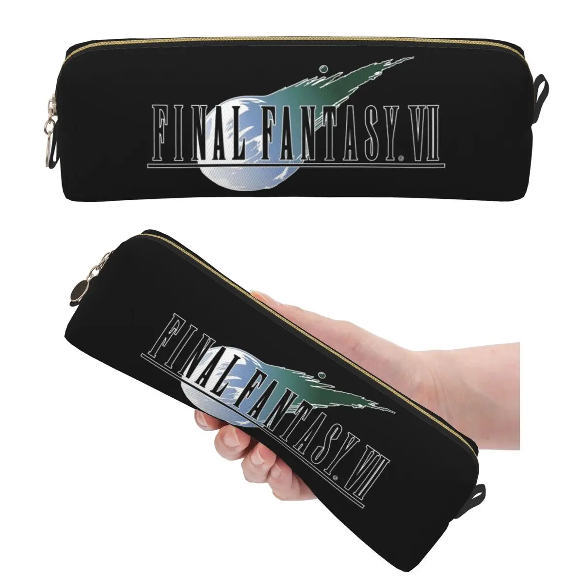 Фото Пеналы для карандашей Final Fantasy 7, большие вместительные сумки для ручек, пеналы для мальчиков, девочек, студентов, канцелярские принадлежности, косметичка №2