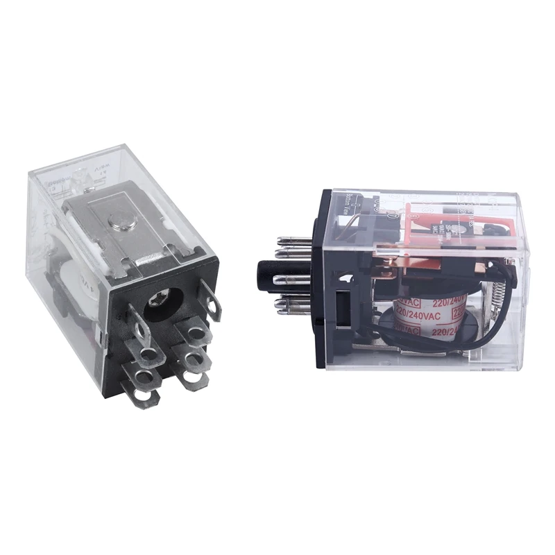 HLZS-DC 12 В катушка 10A 220 В переменного тока 28 В постоянного тока DPDT электромагнитное реле JQX-13F2Z & AC 230 в/в катушка напряжения реле мощности PCB 8 pin