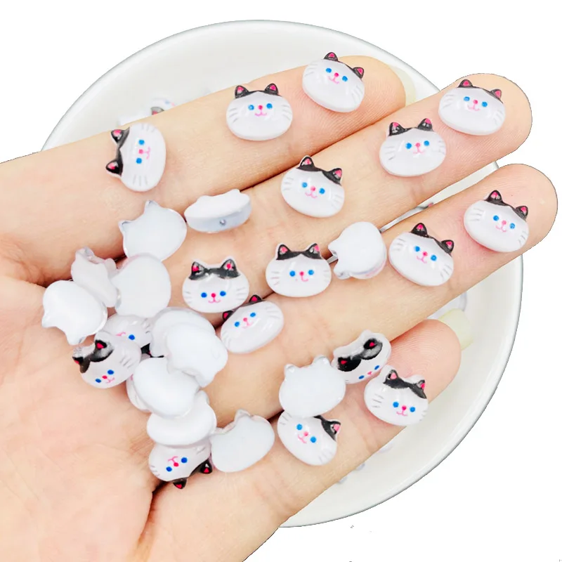 

50 Pcs New Mini Kawaii Cartoon Animal Kitten Resin Scrapbook Rhinestones 3D For DIY Manicure Accessories Decorations N94