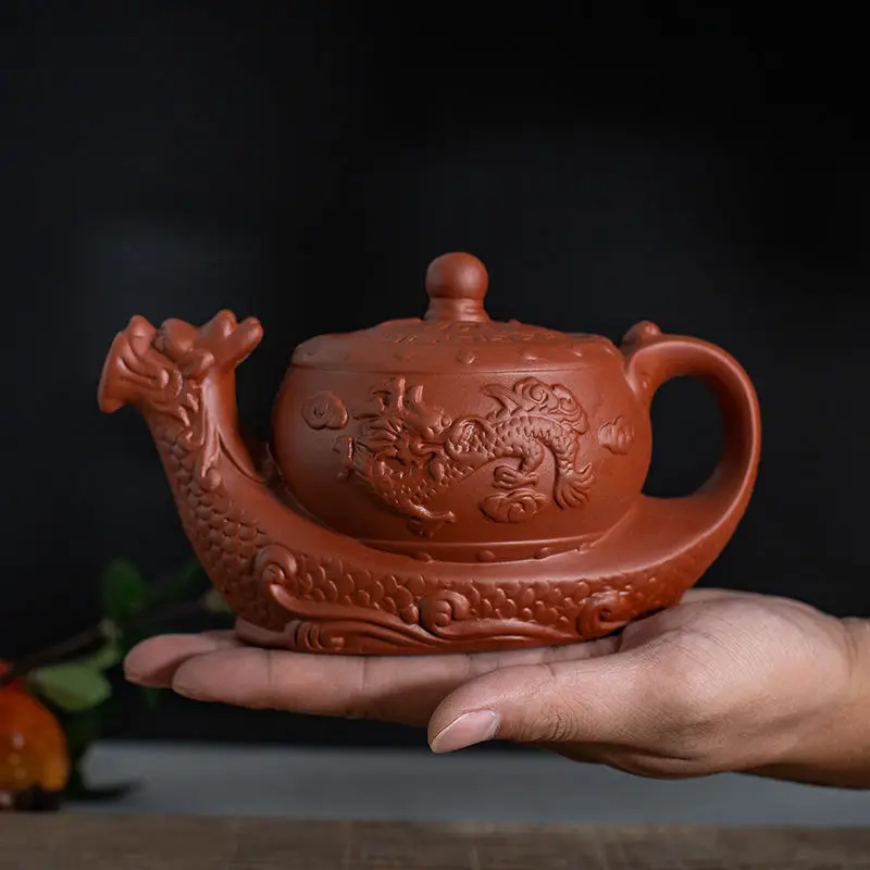 

Фиолетовый Глиняный Чайник большой емкости, домашний чайник с фильтром, чайник кунг-фу, большой цветочный чайник, чайный набор