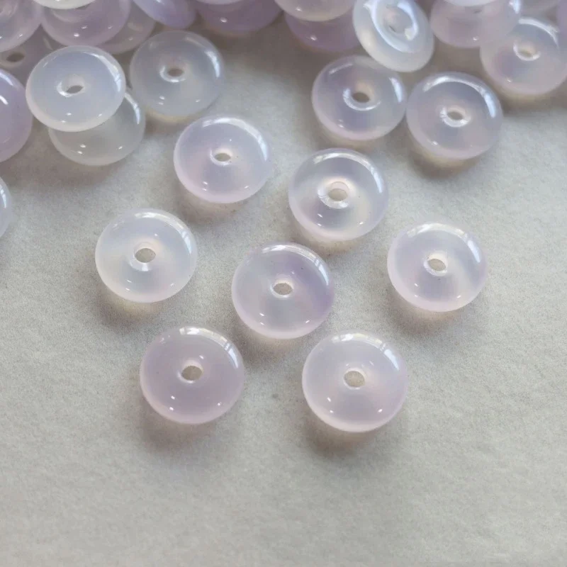 10 шт. бусины-Пончики из натурального белого агата