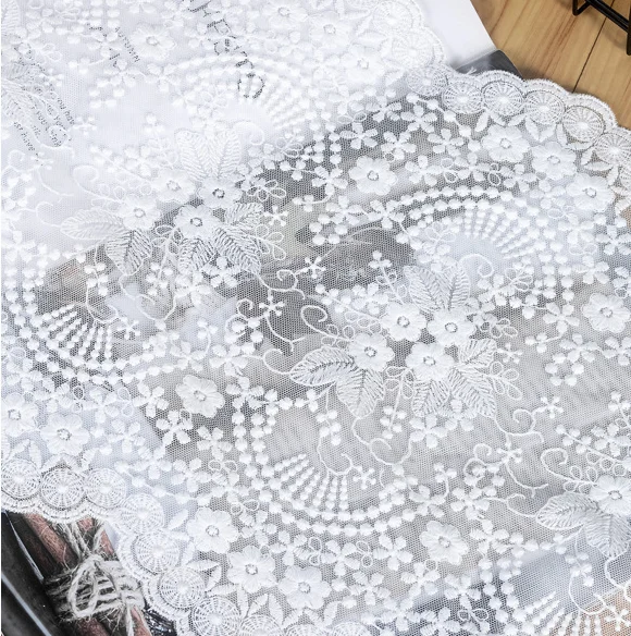 14 5 см широкая шелковая нить сетчатая вышивка свадебное платье вуаль Нижняя