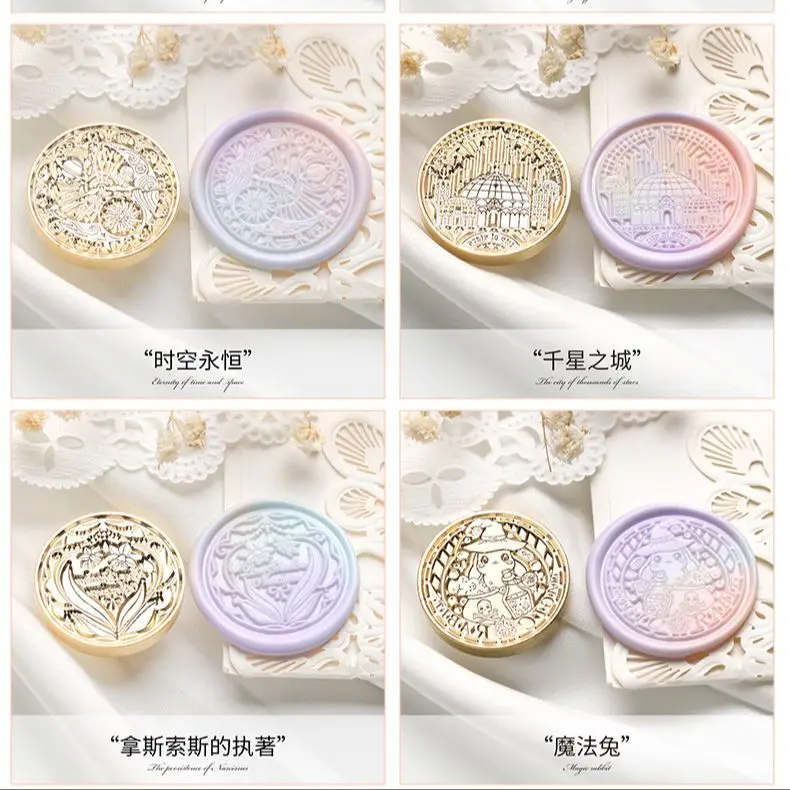 1 шт. печать на голове воске в стиле ретро металлическое растение цветов