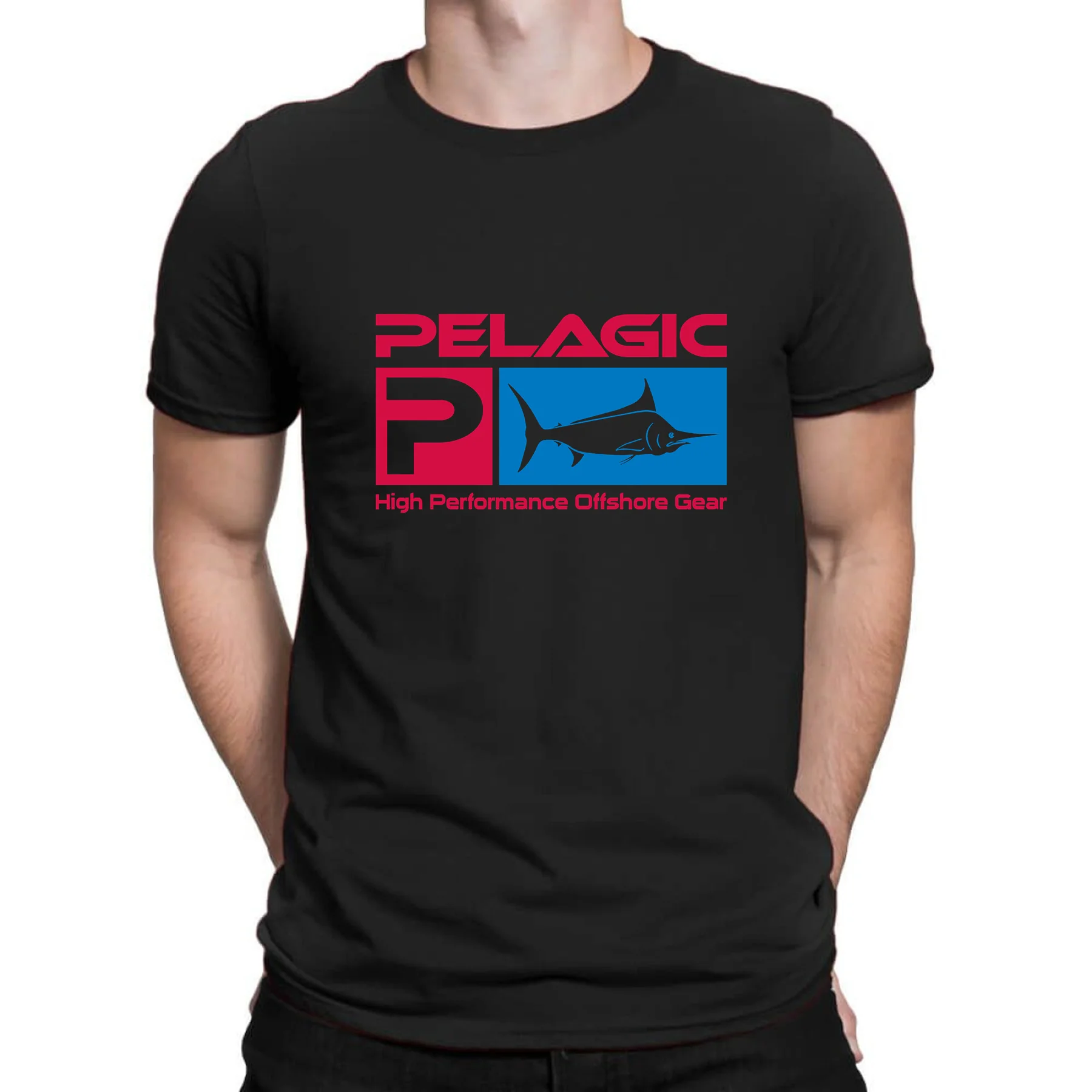 

2023 Hot Sale Summer 100% Cotton Pelagic High Performance Offshore Gear Fishing Apparels T Shirt Men Hip Hop Streetwear T-shirt