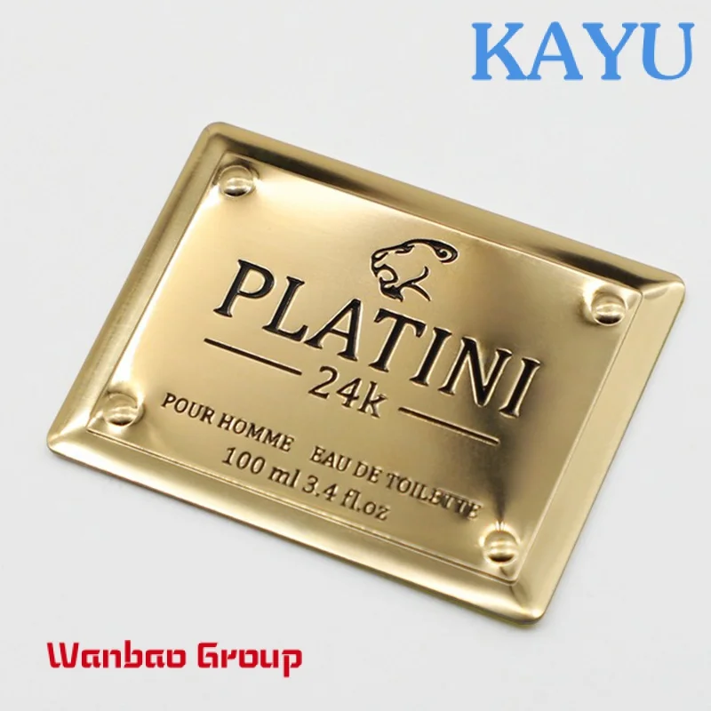 

Custom Zinc Alloy Metal Gold Plate Logo 3d Embossed Metal Private For Perfume Bottle Label Sticker