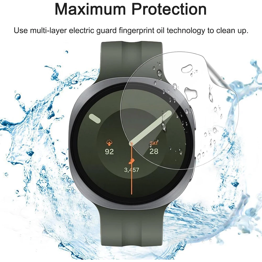 Фото Защитная пленка для Samsung Galaxy Watch 9 44 мм 40 мм, прозрачная, гибкая, мягкая, из ТПУ, антицарапинная, без пузырьков. №4
