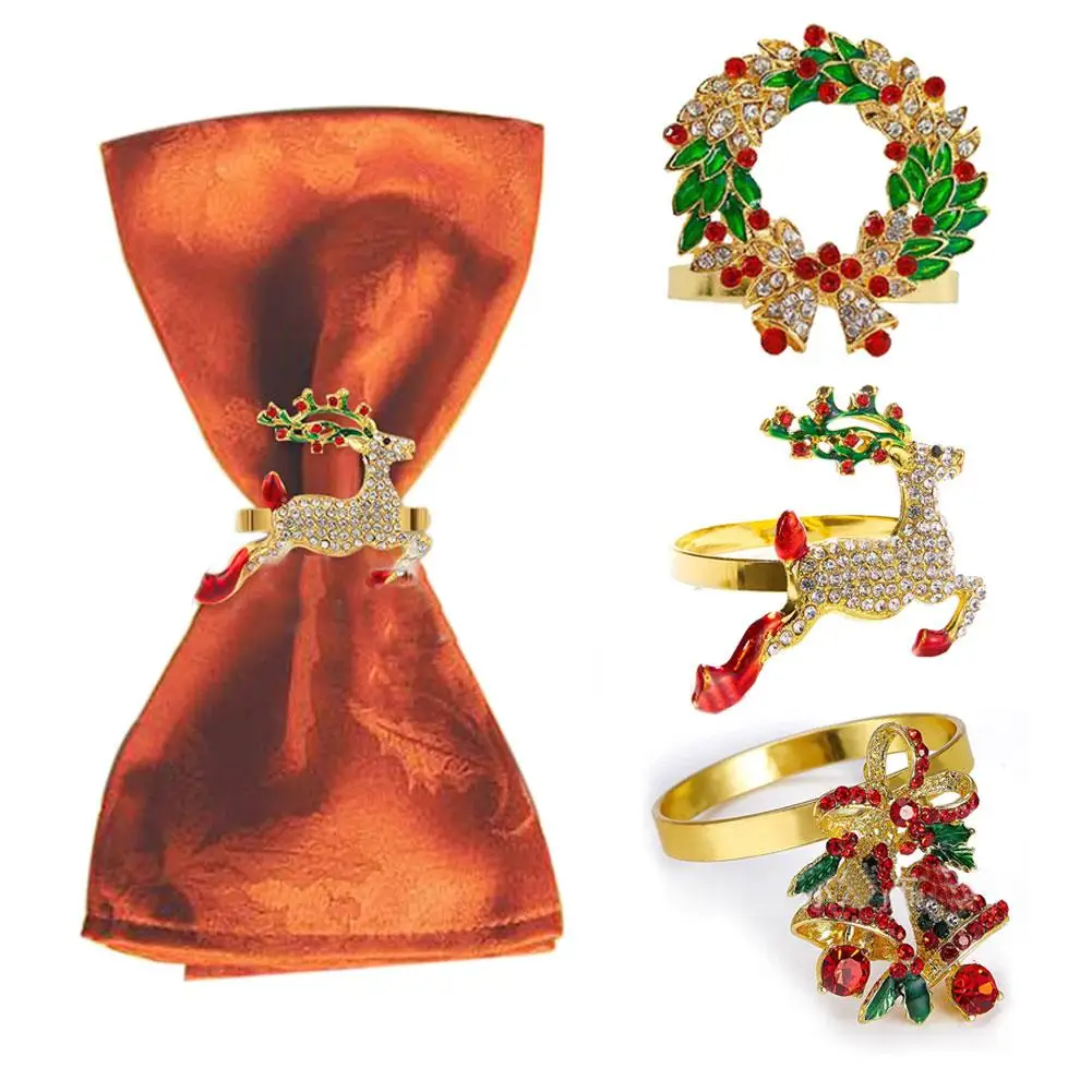 

4Colors Napkin Christmas Tree Table Decoration Formal Supplies Tower Party Wedding Buckle Dinner Occasion Holder E8F6