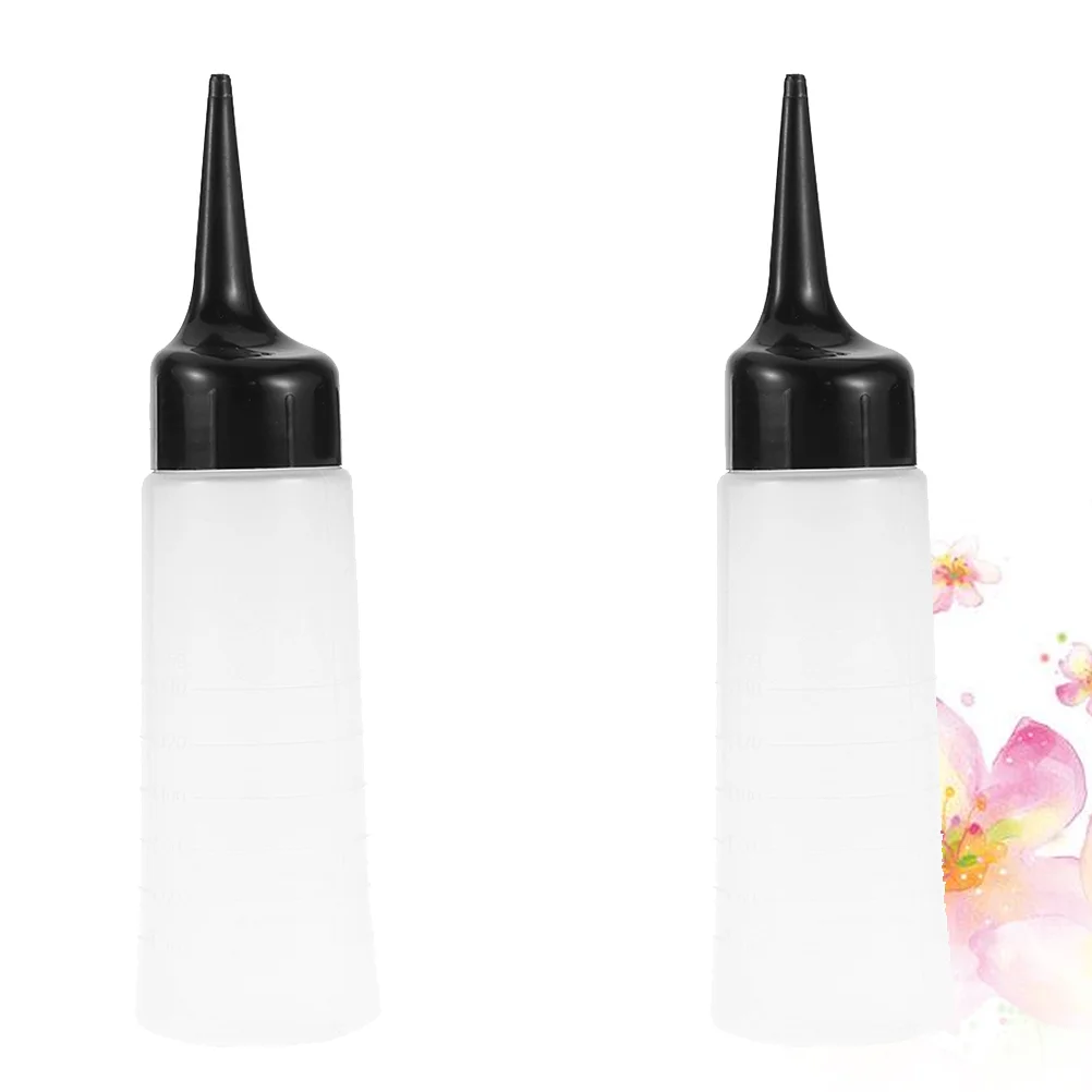 

2 Pcs Hair Color Bottle Applicator Hair Mixing Bottle Plastic Applicator Bottle Hair Scalp Bottle Squeeze Bottles for Sauces