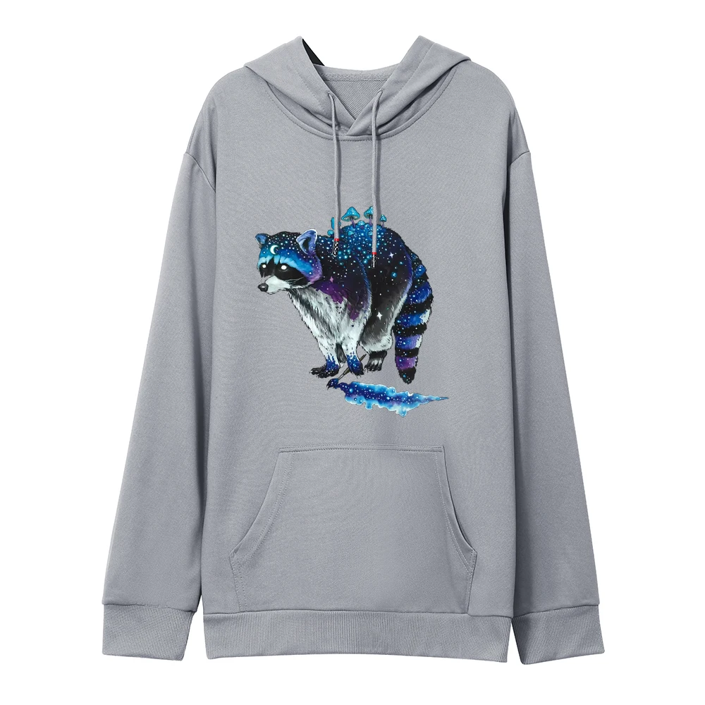 

Men's novelty glow-in-the-dark raccoon hoodie Long sleeve spring and autumn novelty men's top