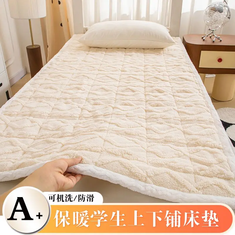 Зимний плюшевый теплый матрас наматрасник Королевский чехол для кровати тонкий