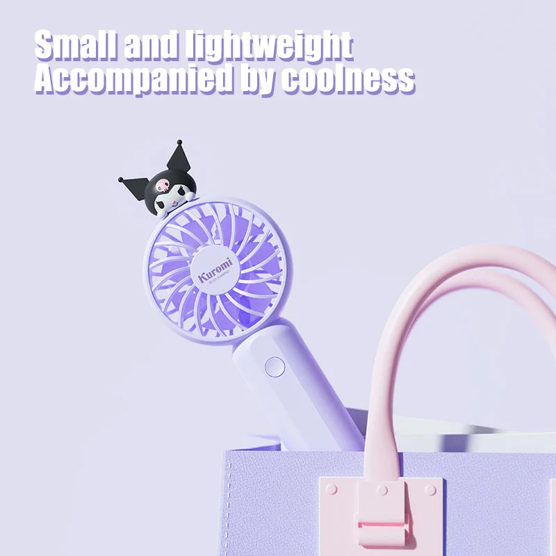 

Kawaii Sanrio аниме портативный веер милый Hello Kitty Cinnamoroll Kuromi мультфильм летний Электрический веер Оригинальный детский подарок
