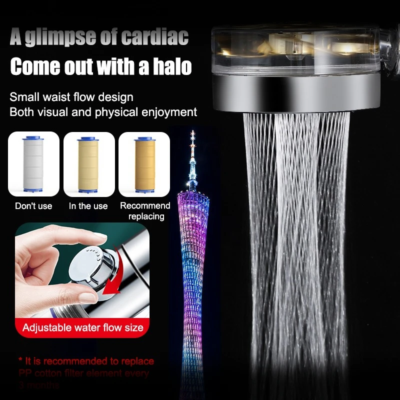 

NEW Shower Head Adjustable Water Pressure Shower Sprayer with Filter Handheld Universal Showerhead Bath Shower Nozzle