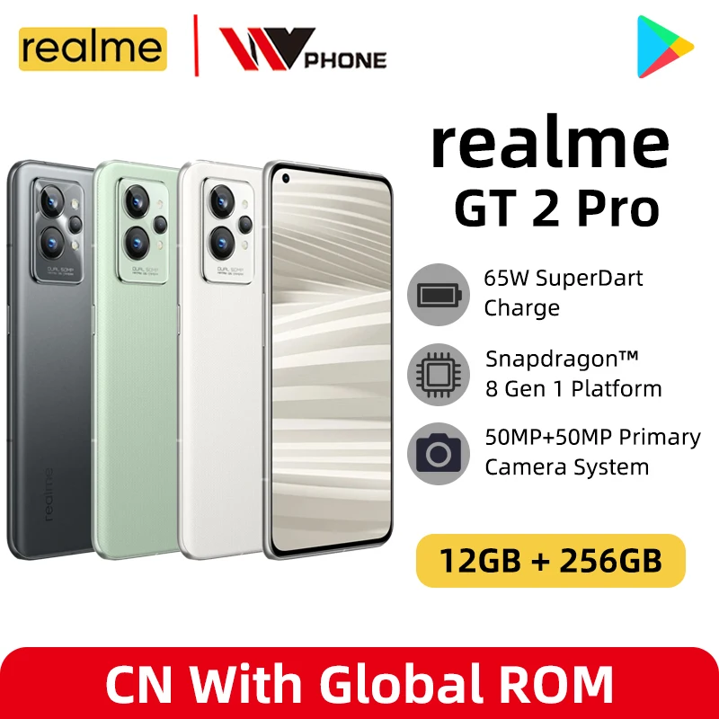 

realme GT 2 Pro 6.7" 2K AMOLED Display 50MP Dual Primary Camera SmartPhone 65W SuperDart Charge 5000mAh Battery Snapdragon 8Gen1