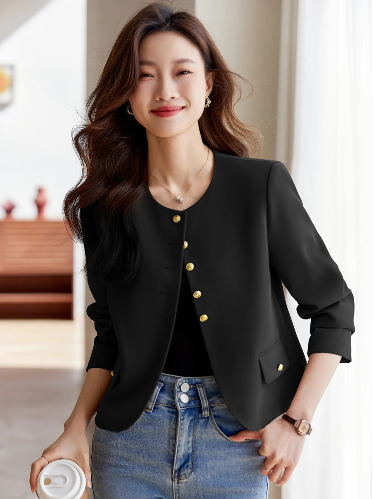 Кремово-белая изящная верхняя одежда женская осенняя Новинка 2024 маленький