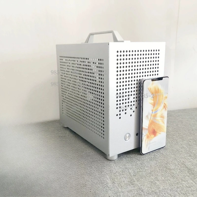 Фото Корпус Mini ITX Tower с ручкой для переноски, поддержкой дискретной видеокарты, блоком питания SFX, компактный корпус для игрового ПК №2