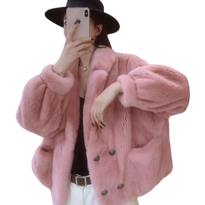 New Imported Whole Mink Fur Female Mink Short Mink Fur Coat Profile Fur Coat