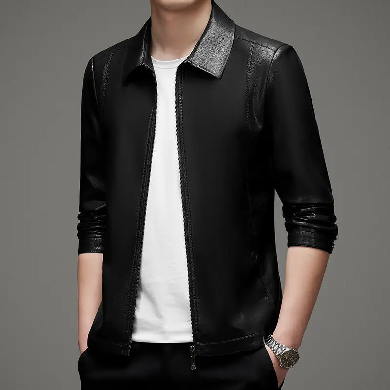 

Men's Real Leather Vintage Fleece Jacket Motorcycle Winter New Coat Warm Genuine Clothing Outwear Jackets G104