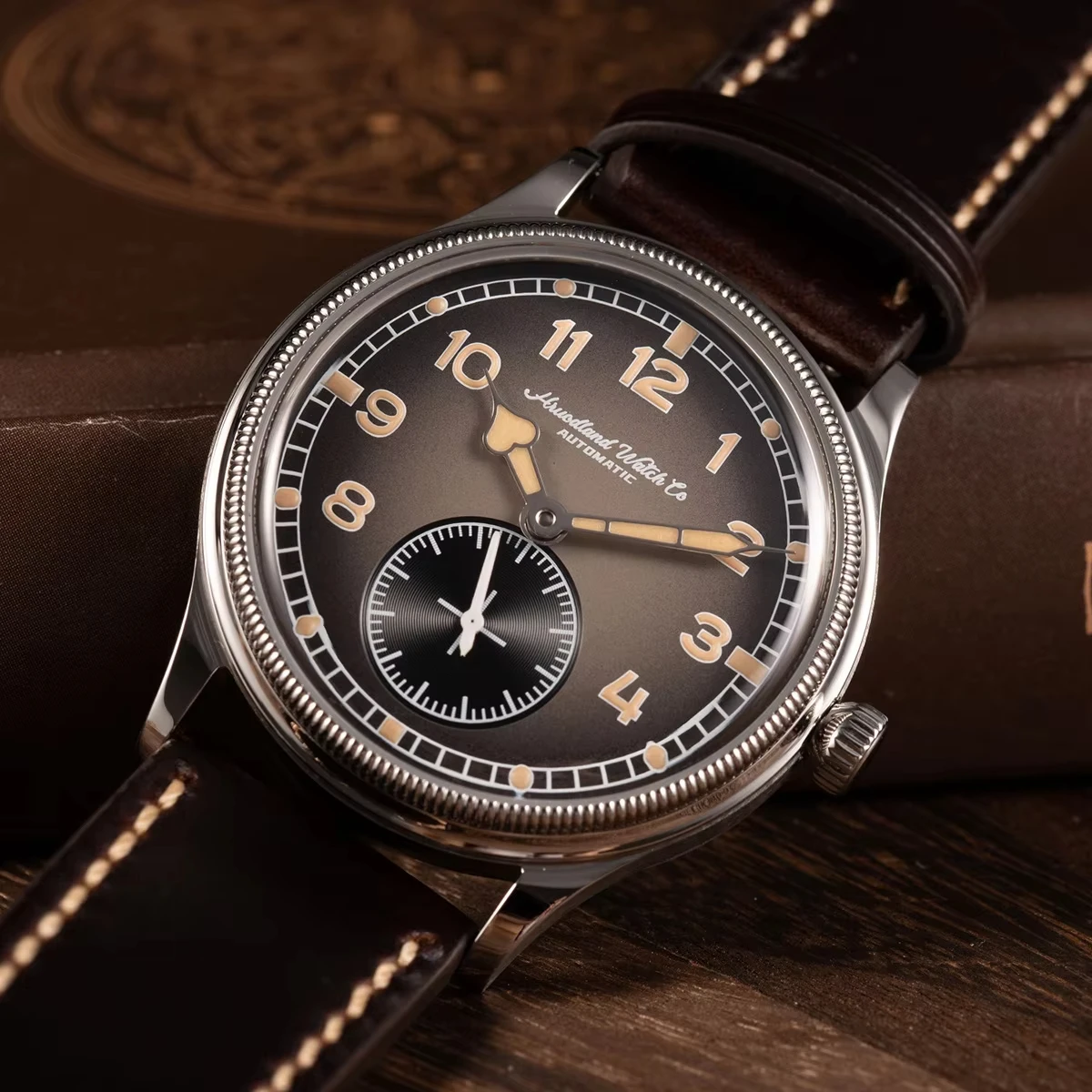 Hruodland F027 Классические автоматические мужские часы Sapphire Galss Seagull ST1701 механические