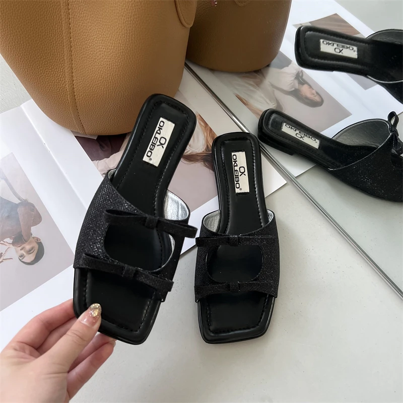 

Flats Slippers Women Beach Sandals Summer Shoes 2022 New Fashion Hot Sale Women Bow Slides Bohemian Soft Dress Flip Flops Mujer
