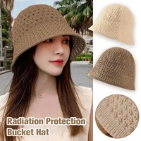 summer anti radiation hat emf shielding cap men women silver fiber computer room bucket hat anti electromagnetic radiation hat