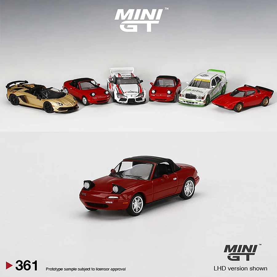 

MINI GT 1:64 Mazda Miata MX-5 (NA) Alloy Die-cast Model Car Headlight Up -Classic Red