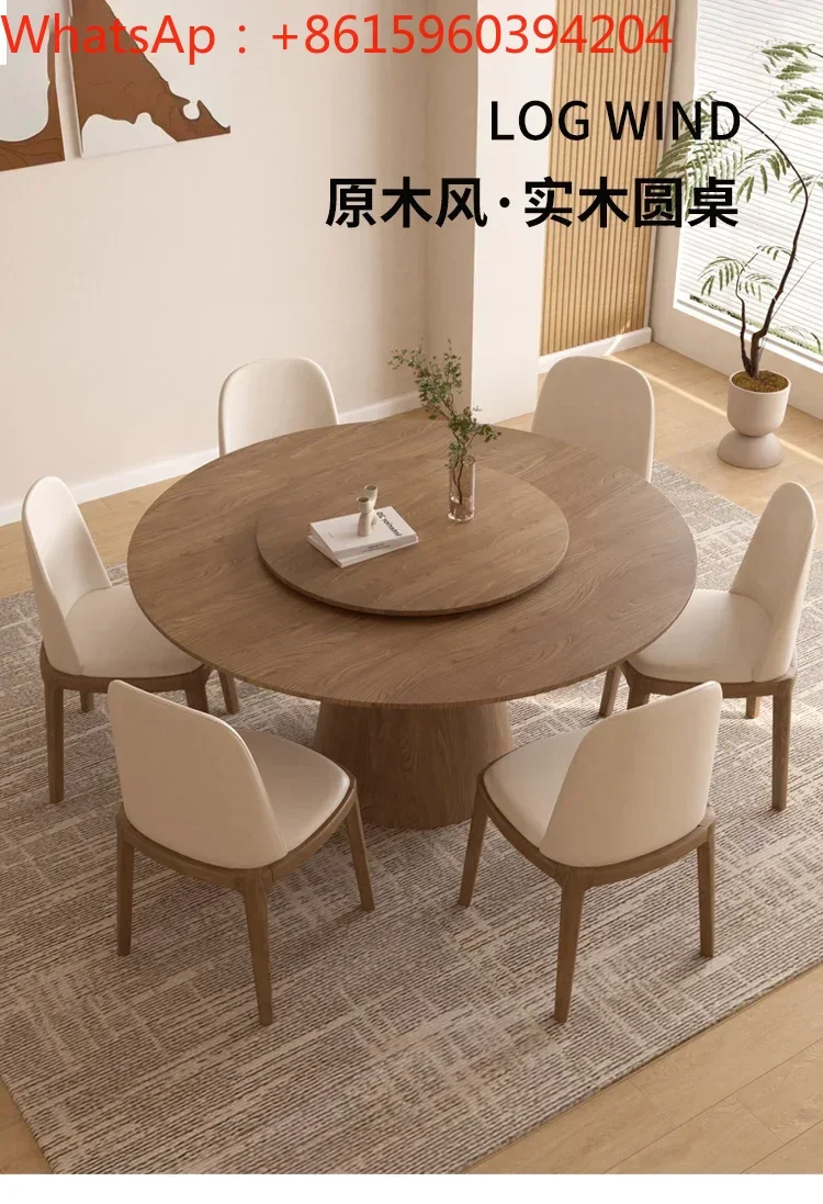 Скандинавский высококачественный круглый стол из массива ясеня маленький 6/12