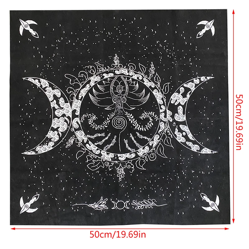 

Altar Tarot Cloth Triple Goddess Moon Phases Astrology Tarot Cards Divination Special Tablecloth Velvet 19"X19" Tarot Cloth