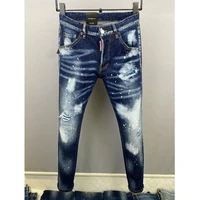 dsquared2 fashion trendy mens micro elastic jeans slim fit casual motorcycle punk pants clothing dsq9837