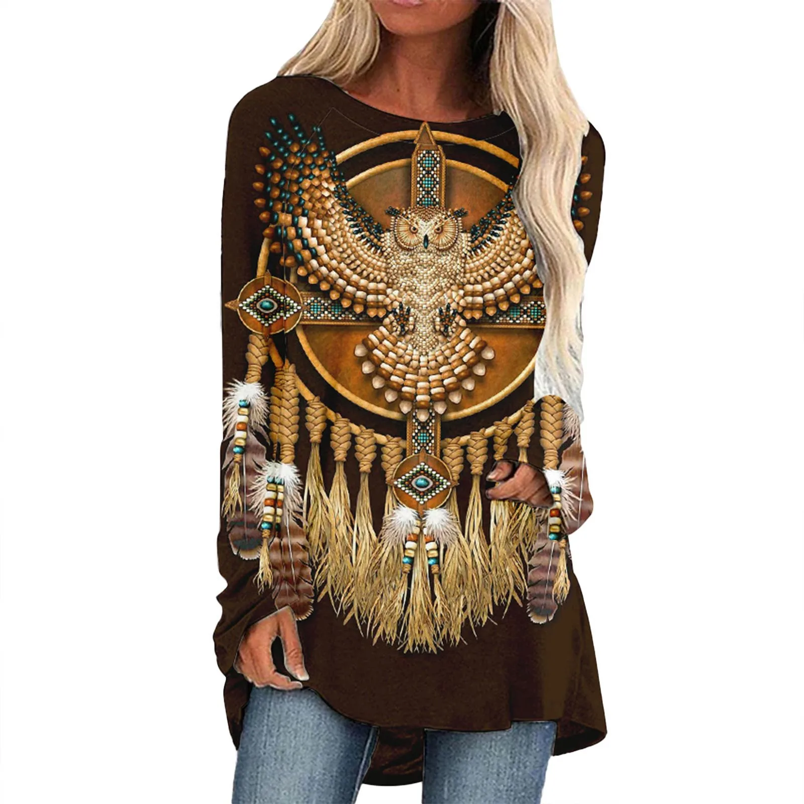 

Women's Long Sleeve T-shirts 2022 Autumn New Fashion Female Outfit Vintage O-neck Letter Printing Clothing For Ladies Wholesale