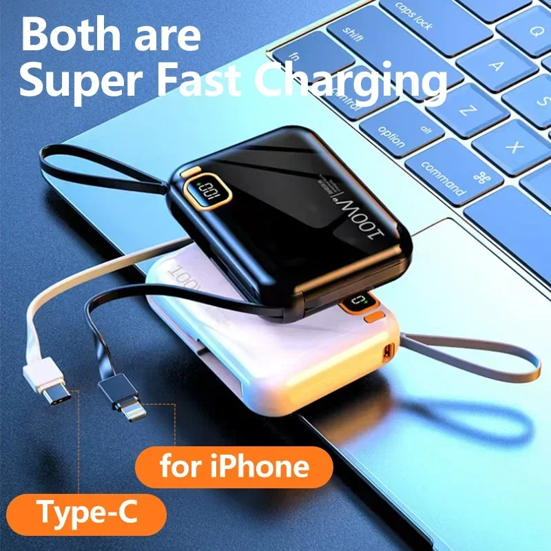 Фото OnePlus 50000 мАч Power Bank PD100W USB-кабель типа C двустороннее быстрое зарядное устройство Mini Powerbank для Iphone Xiaomi Samsung 2025 №4