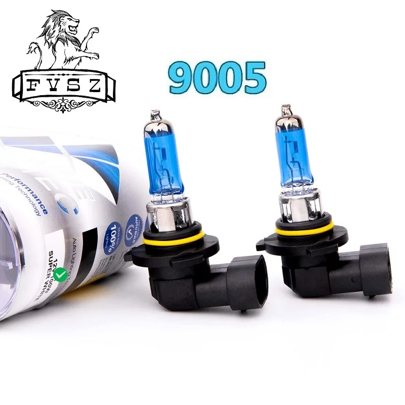 2X 9005 12V 100W 6000K Car Halogen Headlight Bulb HB3 2400lm Super Bright White Quartz Glass Fog Light