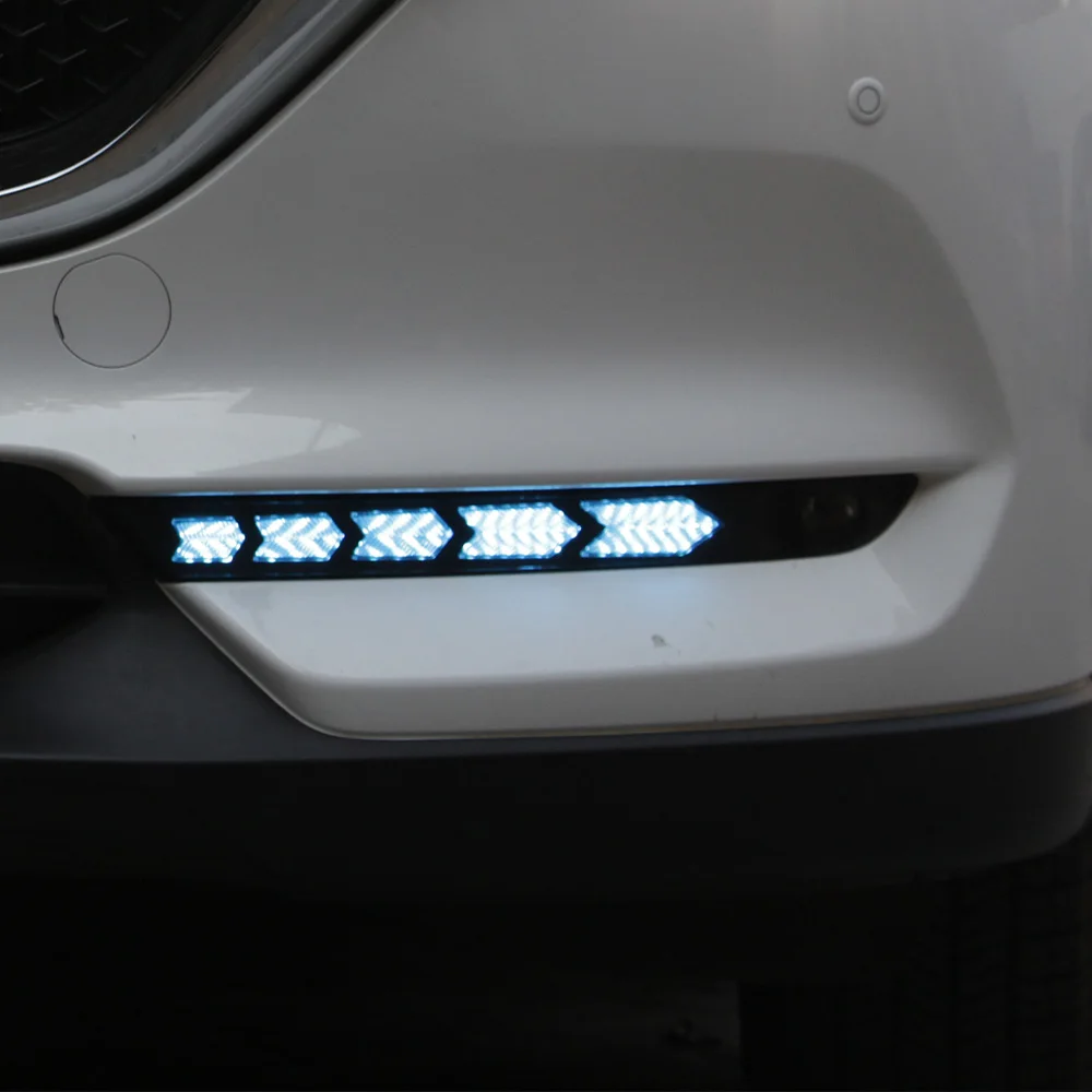 Для Mazda CX-5 2017-2019 обновленный передний бампер светодиодные динамические дневные