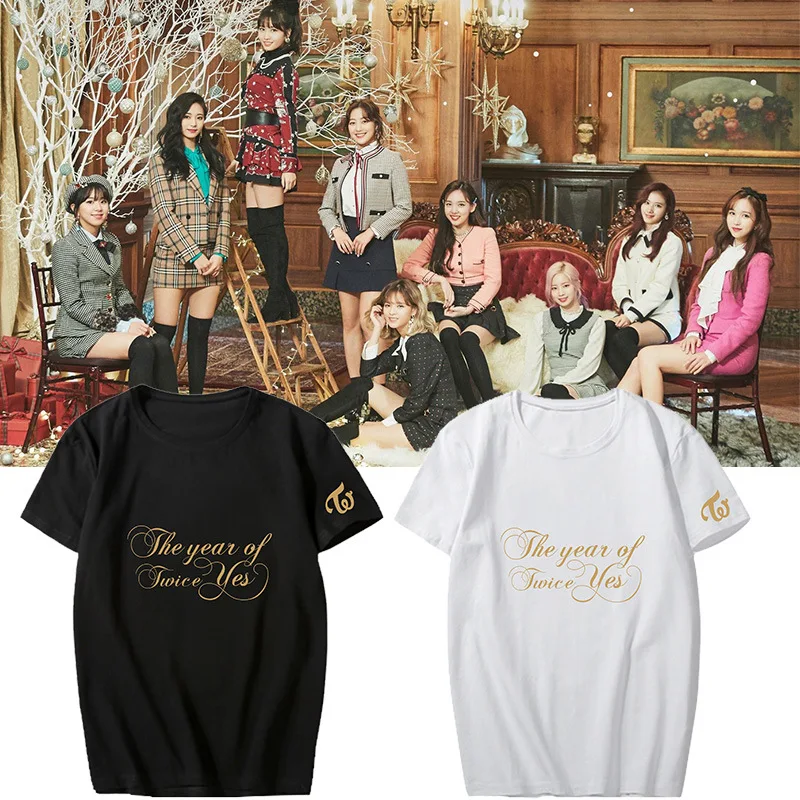 

Двойная футболка с графическим принтом KPOP, футболки TZUYU SANA мин JIHYO NAYEON MOMO DAHYUN JEONGYEON CHAEYOUNG, женская футболка с круглым вырезом и коротким рукаво...