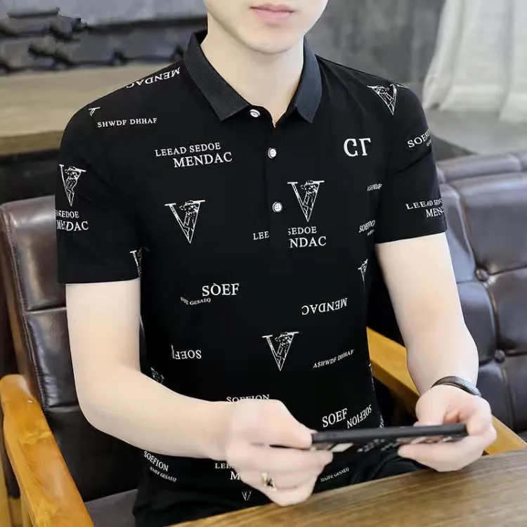 

Рубашка-поло мужская с цветочным принтом, повседневная, с коротким рукавом, на молнии, с воротником, одежда на лето, 2023