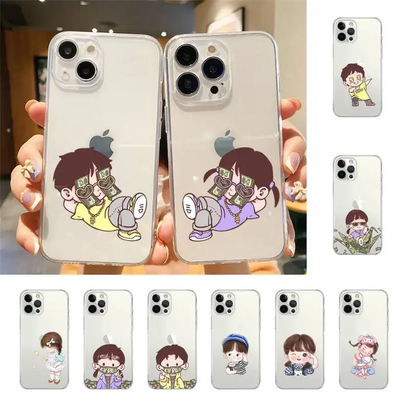 

Cute Little Girl Boy Phone Case For Iphone 7 8 Plus X Xr Xs 11 12 13 Se2020 Mini 14 Promax Case