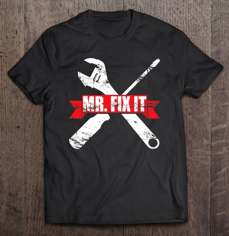 

Женская футболка с надписью «Mr Fix It»