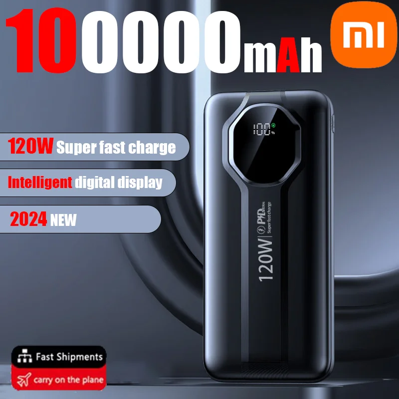 Xiaomi 100000 mAh 120W Power Bank Супер быстрая зарядка аккумулятора ...