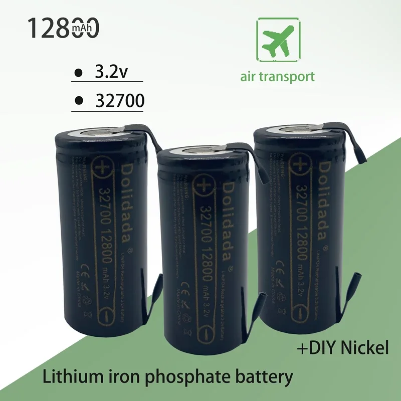

Литий-железо-фосфатный аккумулятор 32700 3,2 В 12800 мАч LiFePO4, отвертка 35 А 55 А, мощный электрический велосипед + никелевый лист «сделай сам»