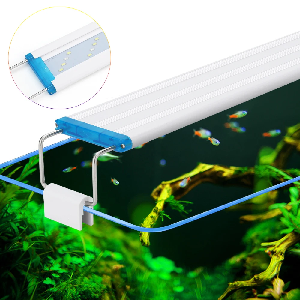 

Super Slim LEDS Overhead Aquarium Lighting Aquatic Plant Light 18-75CM Extensible Waterproof Clip on Lamp For Fish Tank 90-260V