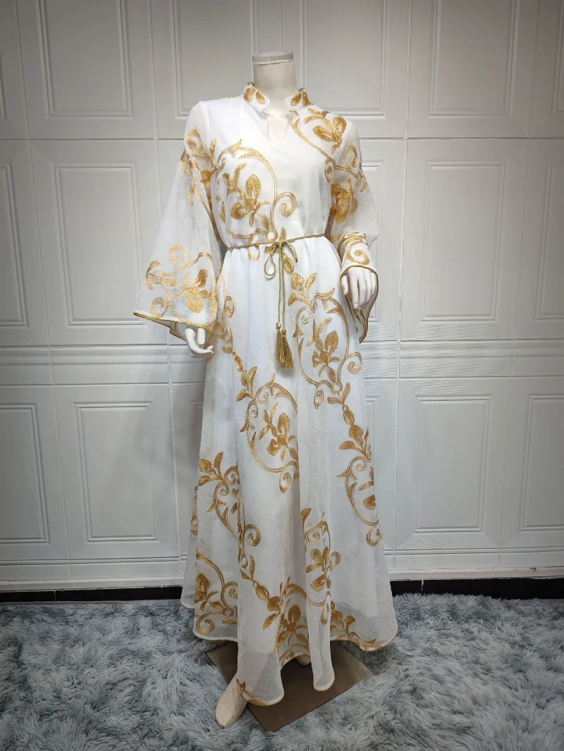 Ramadan Eid Summer Dubai Abaya Kaftan Muslim Maxi Long Dress Turkey Prayer Islam Clothing Abayas For Women Robe Femme Musulmane