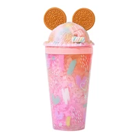450ml summer double ice breaking cup refrigerated biscuit girl heart water container creative shape water bottle christmas gift