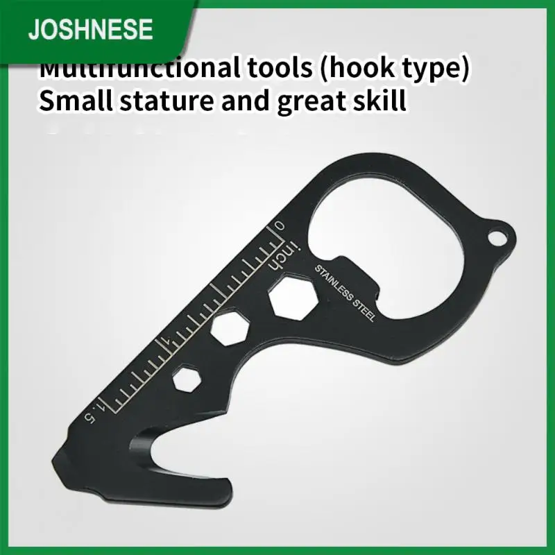 

Corrosion-resistant Multi Function Tool Portable Stainless Steel Hex Wrench Durable Camping Supplies Dividing Rule Key Rings