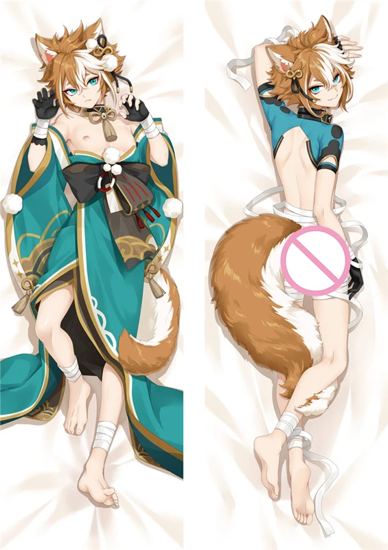 Наволочка для объятий тела Genshin Impact Gorou Dakimakura Cover Cute Cartoon Game размером 180 см для персонализированной постельного белья.
