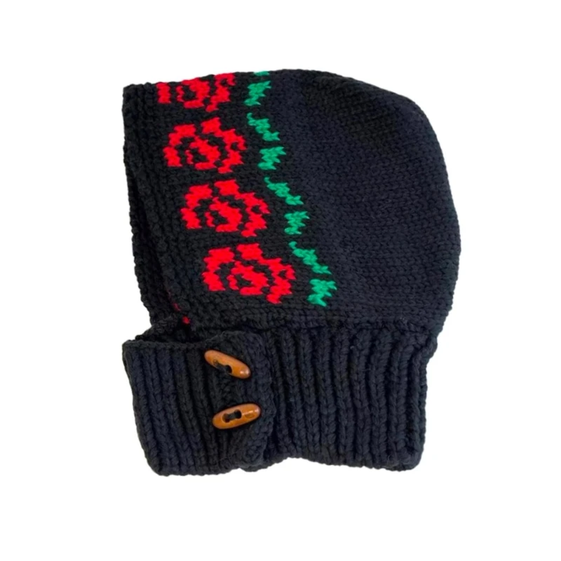 Вязаная толстовка с капюшоном модная шляпа цветочным узором эстетичная шапка