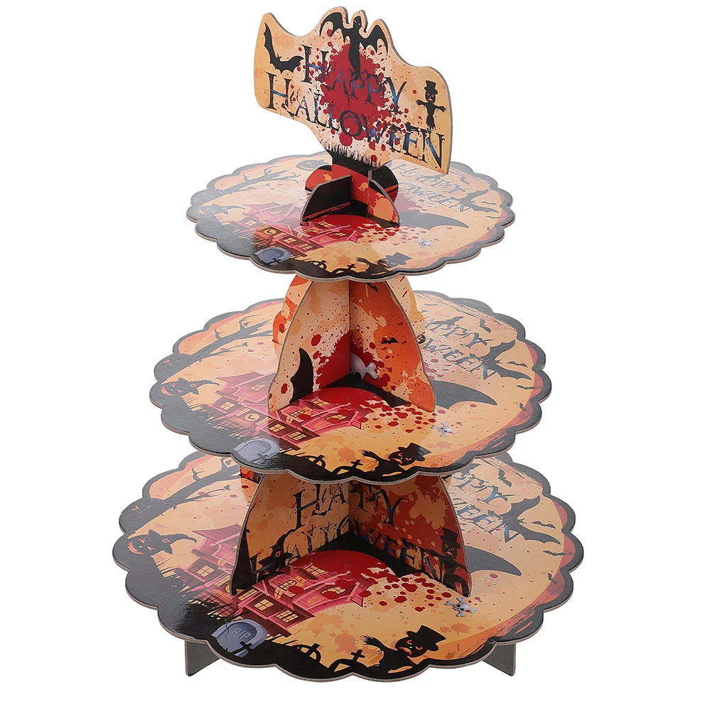 Хэллоуин фрукты торт декор бумажный кекс башня сервировочная подставка